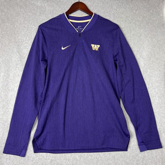 Washington Huskies Mens S Nike Coaches 1/4 Zip Pullover Jacket Dri-Fit - Picture 2 of 8